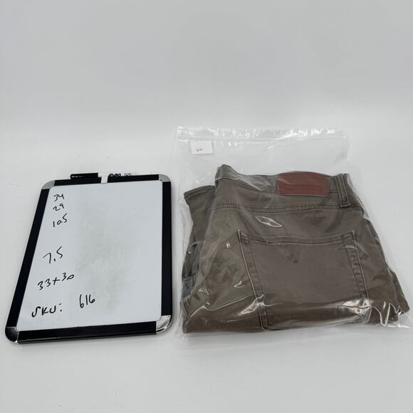 Lucky Brand Jeans Mens 33x30 (34x29 ACTUAL) 223 Straight Sateen Cocoa Brown - Picture 10 of 10